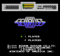 Seicross title screen for NES